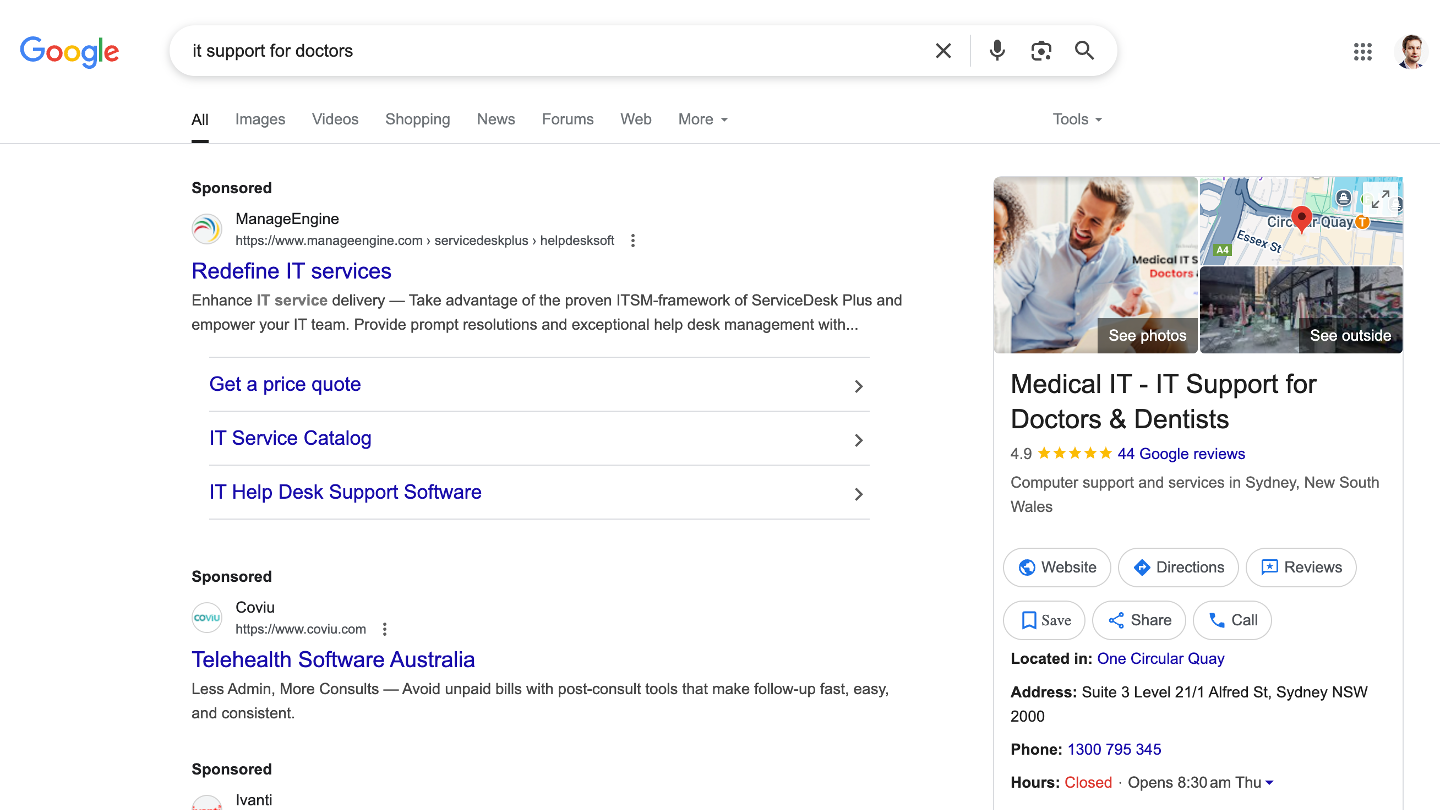Medical iT search result
